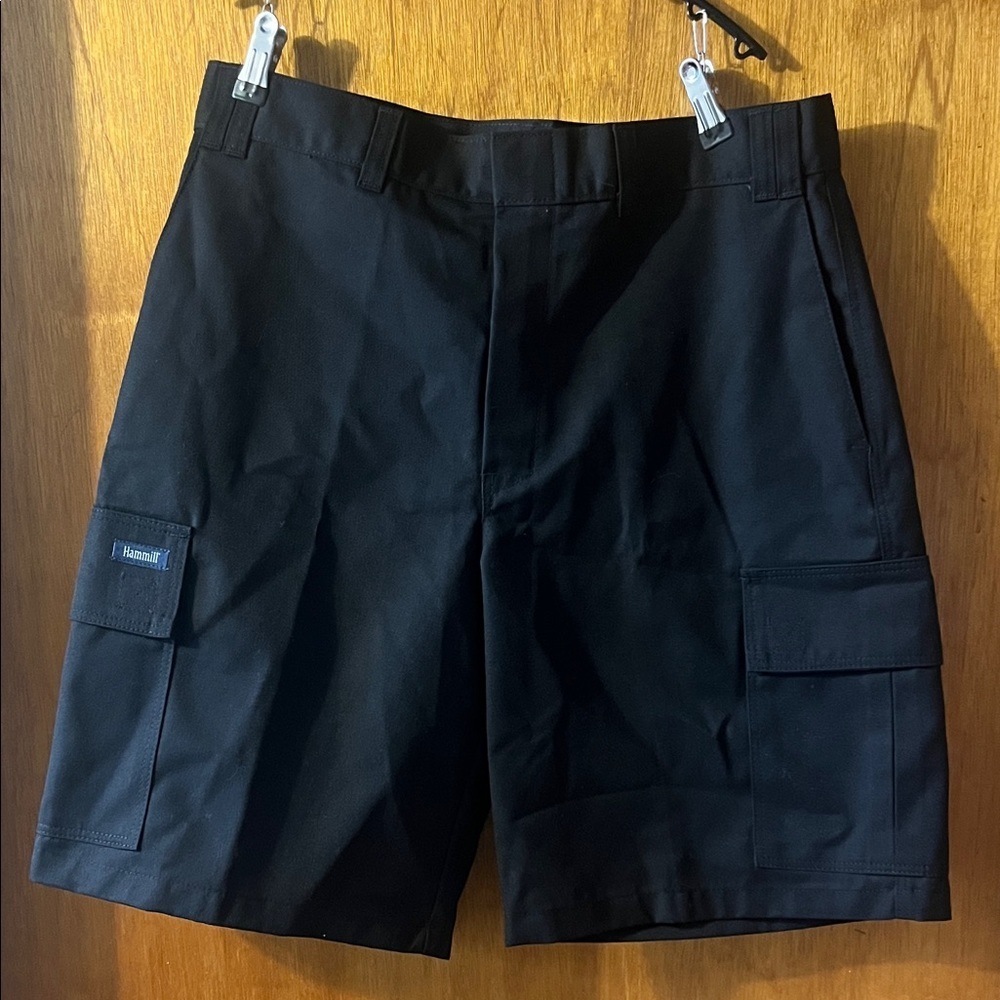 Hammill Black Men's Cargo Shorts - Heavy-Duty Work Style 34